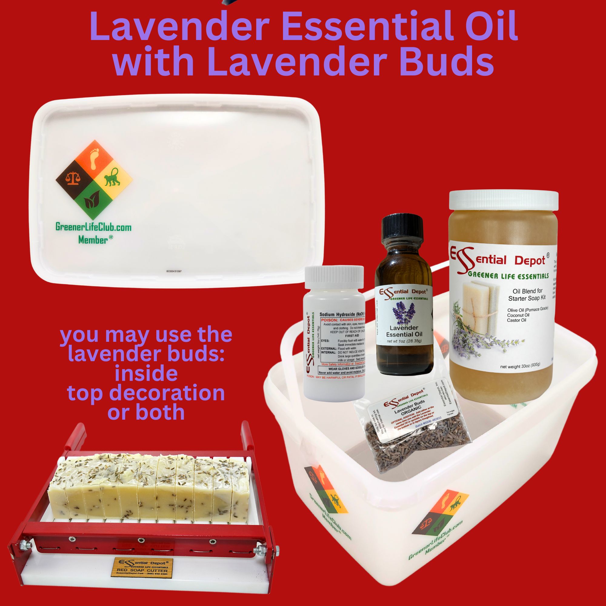 Lavender Essential Oil with Lavender Buds